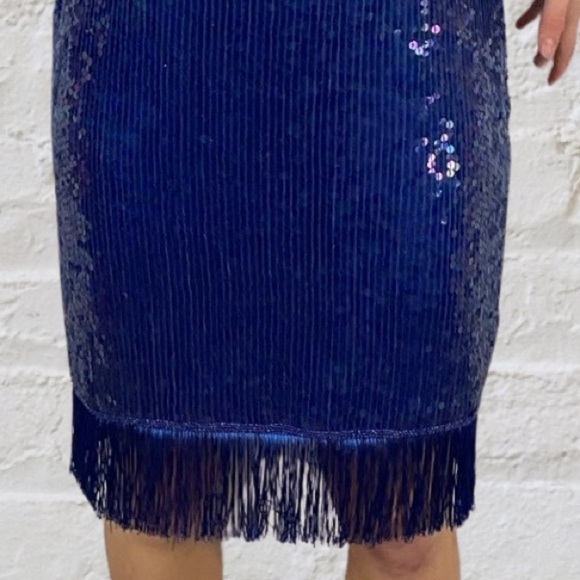 SCALA Milan Paris Los Angeles 100% silk sequin with fringe. Stunning! - Picture 3 of 6